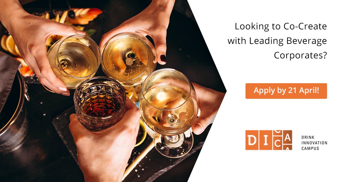 StartUsInsights's tweet photo. Want to build or grow your sustainable #BevTech startup? 🚀
Join the Drink Innovation Campus, #DICA program to transform the beverage industry with exciting #B2B co-creation & #growth acceleration opportunities.
Hurry, applications close on 21 April 👉 https://t.co/FgYr4n9RCy https://t.co/DcyUP591ea