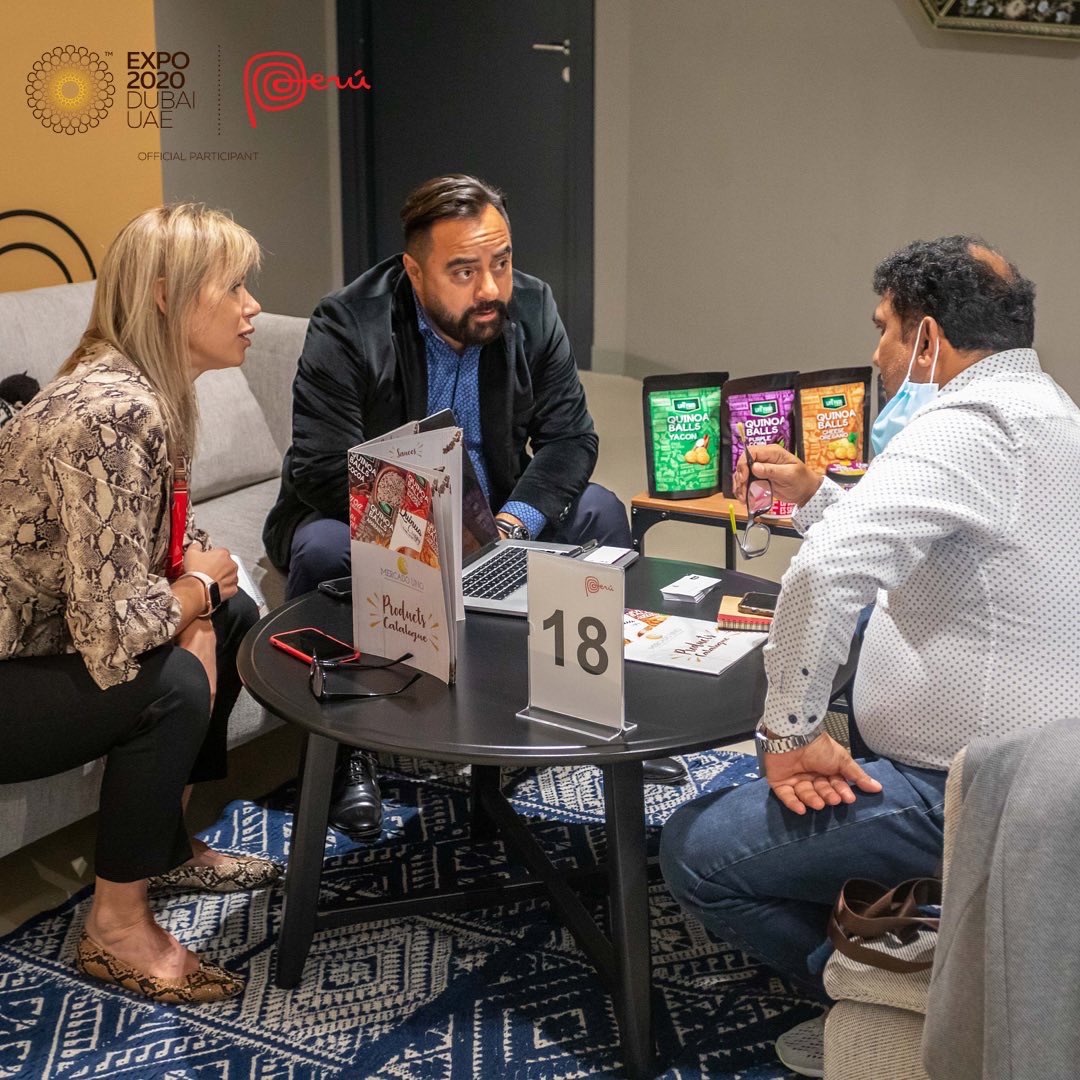 Expo2020Peru's tweet photo. “Trade Mission” was one of our successful business events at @expo2020dubai 🇵🇪🇵🇪, several companies came together to explore positive opportunites aiming toward strong business relationships. 📈📈

Get more insights on the Peru trade by swiping right ➡️

#expo2020dubai #expo2020 https://t.co/9JO09WMZ6M