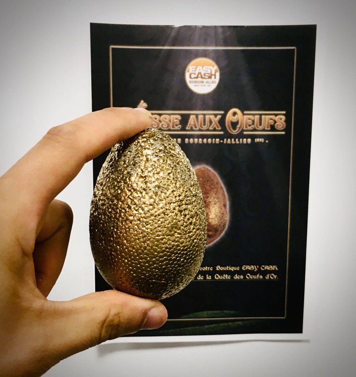 EasyCashBJ's tweet photo. 🏆 La Quête EASY CASH 🏆
ℹ️ TROUVAILLE !

BRAVO à Kryslain 👏 ! Il est le quatrième Aventurier de la Quête à trouver un Oeuf d'Or. FÉLICITATIONS !

Il débusque un Oeuf d'Or Niveau Novice / Camouflage ⭐️ et remporte un lot de FUNKO POP.

Encore 2 Oeufs en liste ! https://t.co/xaovuOaiob