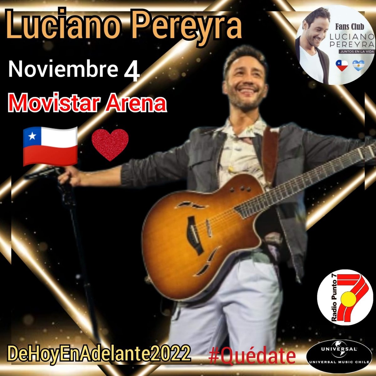 Que este jueves se sigan escuchando los éxitos de <a href="/LucianoPereyra/">Luciano Pereyra</a> en <a href="/Punto7Conce/">Radio Punto 7 Conce</a> lindo día <a href="/Juntosenlavida/">Fc OficialJuntos en la Vida 🇨🇱♥️ 🇦🇷</a> 🇨🇱❤️🇦🇷 <a href="/LucianoPereyra/">Luciano Pereyra</a> <a href="/UMusicChile/">Universal Music Chile</a> <a href="/UMArgentina/">Universal Music Argentina</a>