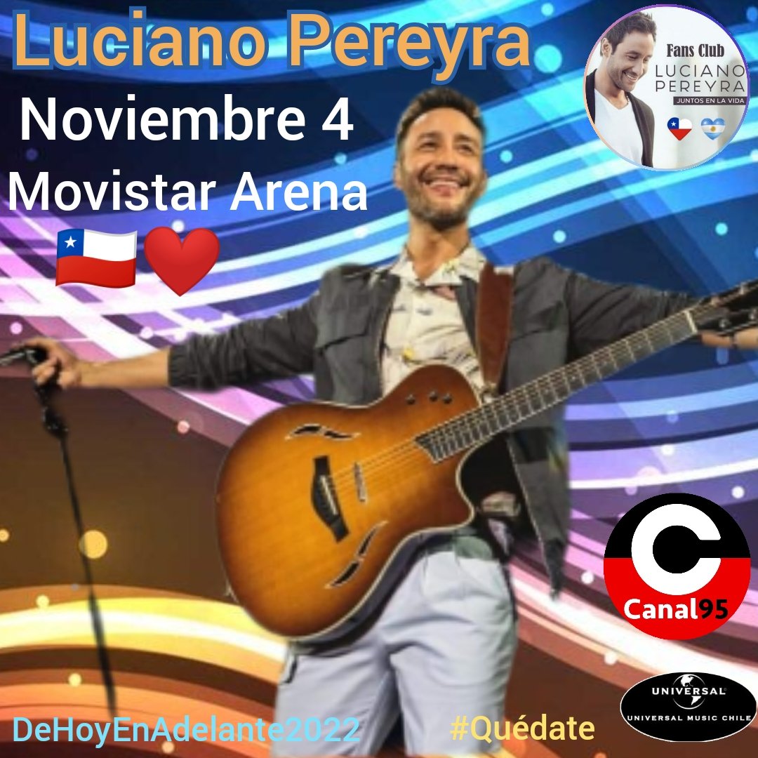 Que este jueves se sigan escuchando los éxitos de <a href="/LucianoPereyra/">Luciano Pereyra</a> en <a href="/Canal95Chile/">Radio Canal 95</a> lindo día <a href="/Juntosenlavida/">Fc OficialJuntos en la Vida 🇨🇱♥️ 🇦🇷</a> 🇨🇱❤️🇦🇷 <a href="/LucianoPereyra/">Luciano Pereyra</a> <a href="/UMusicChile/">Universal Music Chile</a> <a href="/UMArgentina/">Universal Music Argentina</a>
