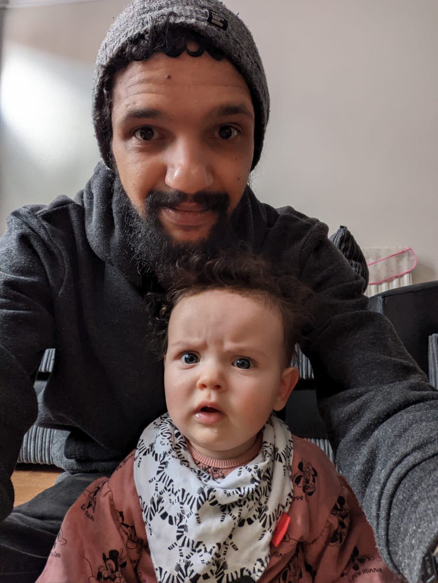 Enforcer4441's tweet photo. it’s my birthday today and I’m sat  opening presents with some assistance  from my little one and The look on her face is just amazing and adorable😂😂 #adorable #cute #daughter #Birthday https://t.co/ZWEZqvTJSL