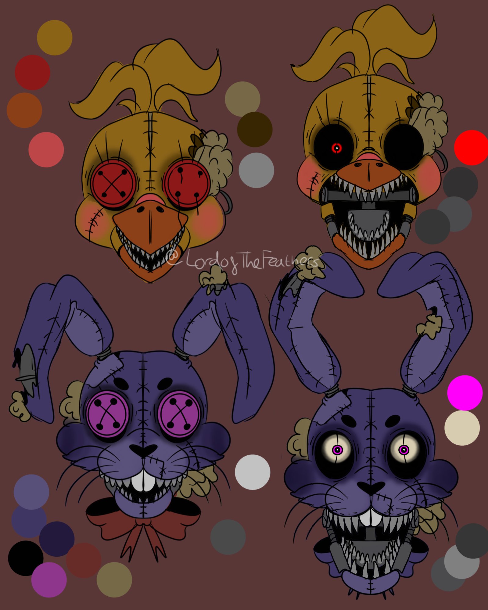 LordOfTheFeathers on X: Teddy-bear style fnaf 4 (So, I was stumped on how  I was gonna do the fnaf 4 animatronics. I went with the idea of making them  like vintage teddy-bears