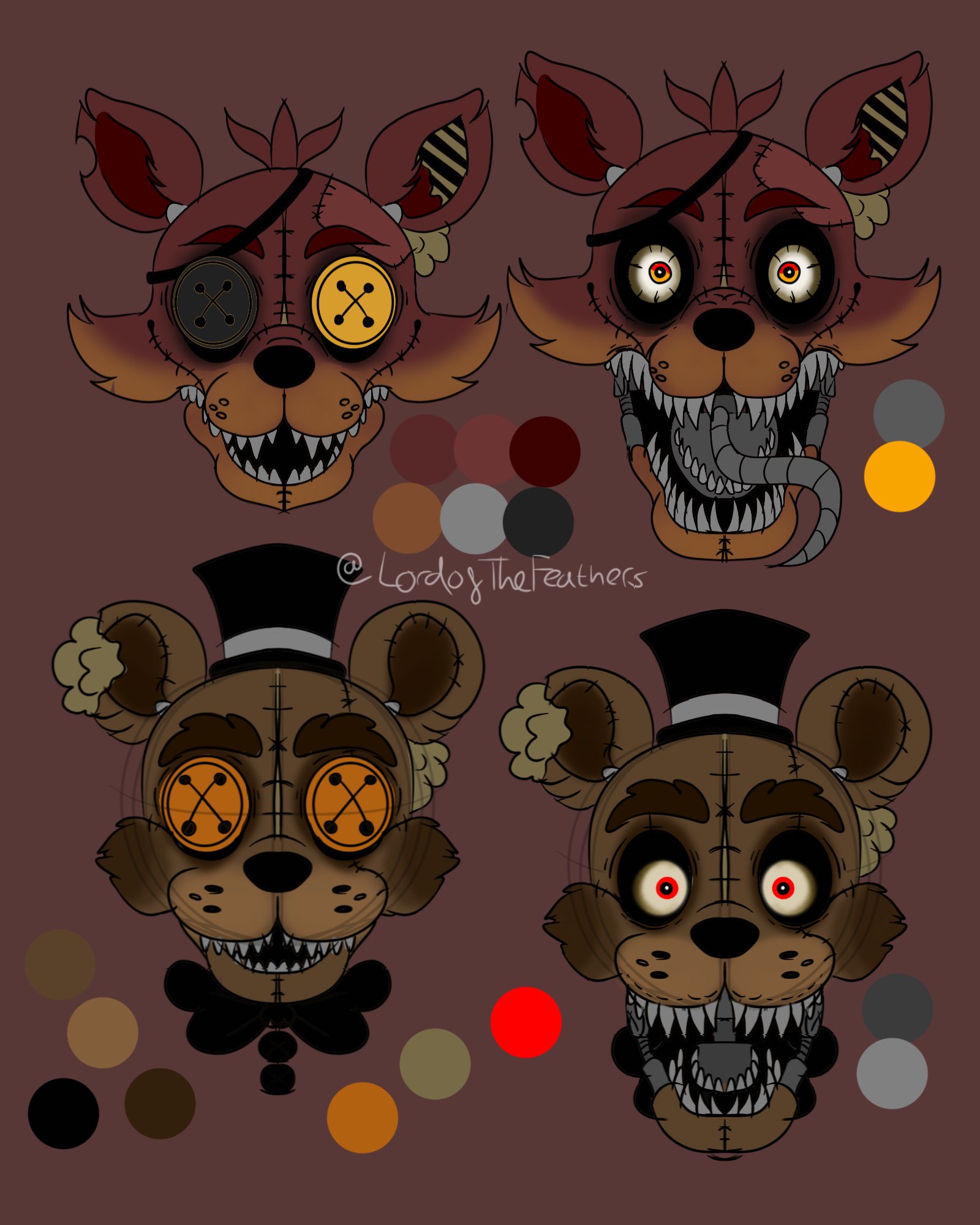 LordOfTheFeathers on X: Teddy-bear style fnaf 4 (So, I was stumped on how  I was gonna do the fnaf 4 animatronics. I went with the idea of making them  like vintage teddy-bears