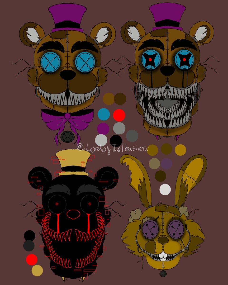 LordOfTheFeathers on X: Teddy-bear style fnaf 4 (So, I was stumped on how  I was gonna do the fnaf 4 animatronics. I went with the idea of making them  like vintage teddy-bears