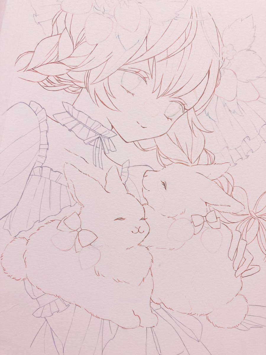 har_yuki's tweet photo. 夢色〜三原色〜展の作品、どうしても納得がいかなくて新たに描き直しています🧚‍♀️🐰 https://t.co/pyYyXWE0Lh