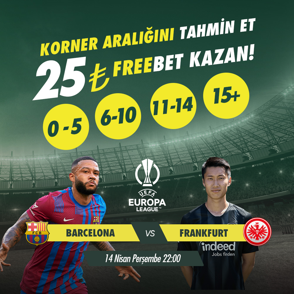 #Betpark'tan Toplam Korner Etkinliği📢

Barcelona⚔️ Frankfurt

  📌<a href="/btprkdestek/">Betpark ⚡️</a> Takip Et!
  📌5 arkadaşını etiketleyerek FAV+RT Yap!
  📌Paylaşım Linkin ile Formu Doldur.

Form, Kurallar ve Şartlar👉forms.gle/bANmKCGjoBWgVm…

#BetparkGiris -  betparklink.com