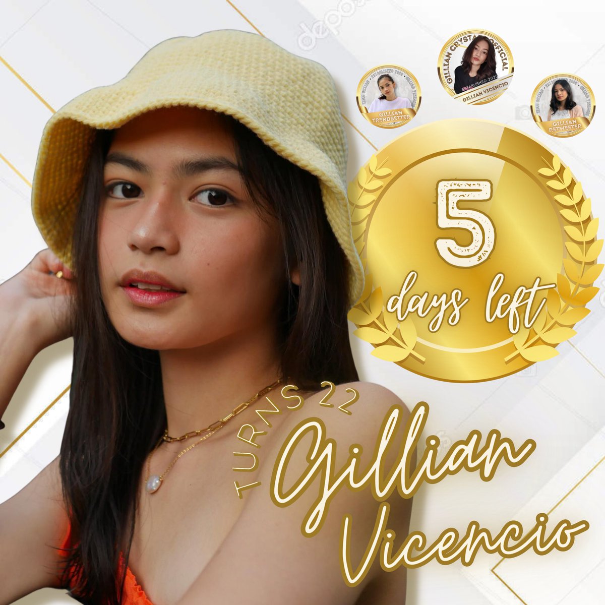 GVCrystalsOFC's tweet photo. 🎊 𝟓 𝐃𝐀𝐘𝐒 𝐋𝐄𝐅𝐓 🎊

...before Gillian Vicencio turns 22! 

#GillianVicencio | @gasvicencio 
#GillianALLYringYear_XXII https://t.co/6JIGpeYQBV