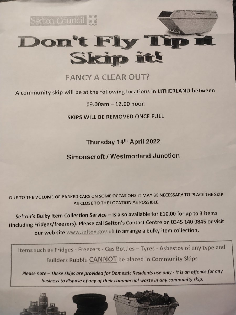 Community skip day in Ford Ward on Simonscroft <a href="/cllrlizdowd/">Liz Dowd</a> <a href="/Paulett54122148/">Paulette Lappin</a>