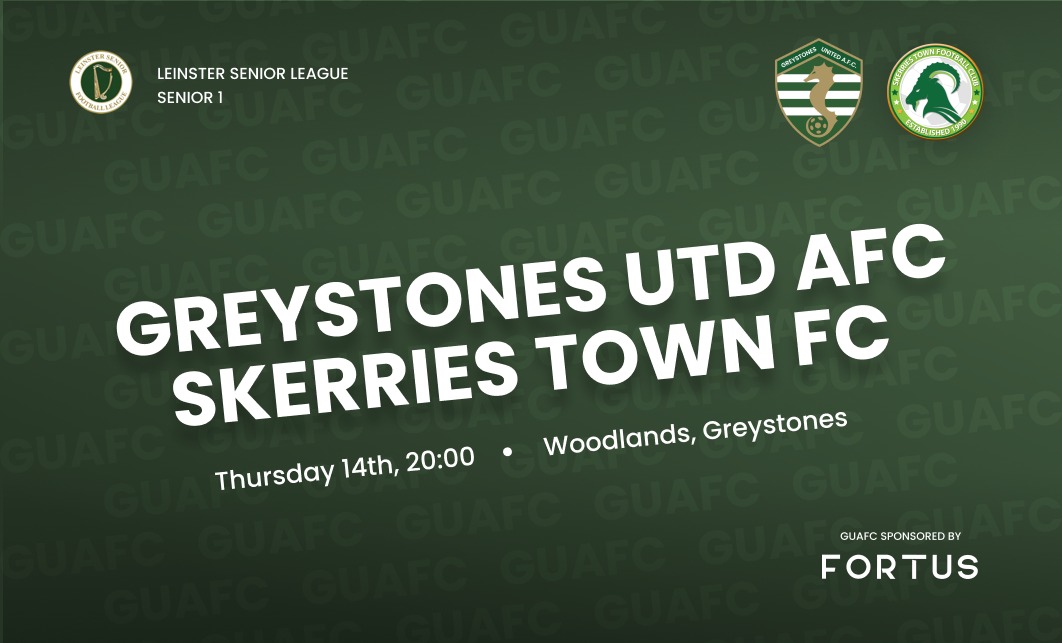 GreystonesUtd's tweet photo. Massive 3 pointer tonight to secure @LSLLeague Senior 1 status, 8pm in the Woodlands v Skerries Town. All support welcome, should be a cracker #UTS 💚 https://t.co/z9u0TN9YcG