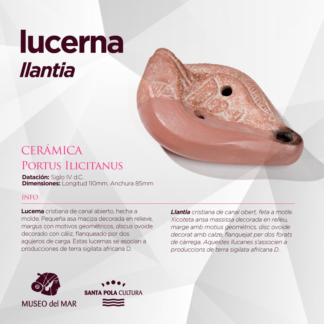 museodelmarsp's tweet image. #Arqueología 👉🏼 Entre nuestras  #piezas tenemos esta #lucerna cristiana del s.IV d.C. decorada con motivos geométricos
---
Entre les nostres #peces tenim aquesta #llantia cristiana del s.IV d.C. decorada amb motius geomètrics

#cultura #patrimonio #historia #MuseodelMarSantaPola