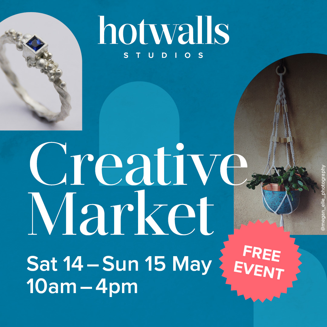 hotwallsstudios's tweet photo. Hotwalls Studios Creative Market
Saturday 14th May &amp; Sunday 15th May, 10am-4pm FREE

The Hotwalls Studios Creative Market returns this May with more traders than ever before! The weekend  will bring together leading makers from across the region.

#CreativeMarket #HotwallsStudios https://t.co/51NZJ1qg8m