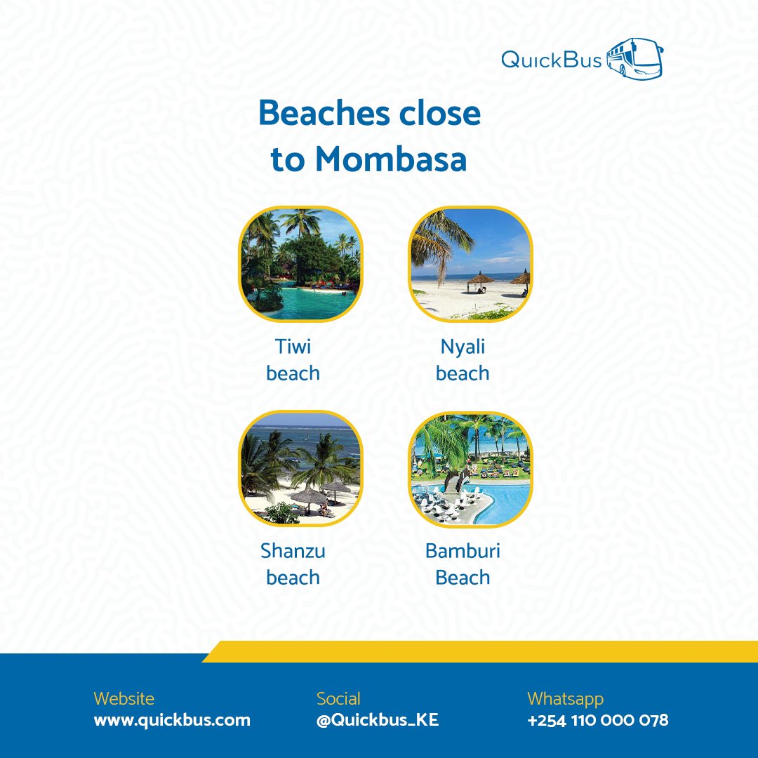 Sky above, sand below, palm trees around!🏝

Check out some beaches in Mombasa. Always high tides and good vibes in these spots😅