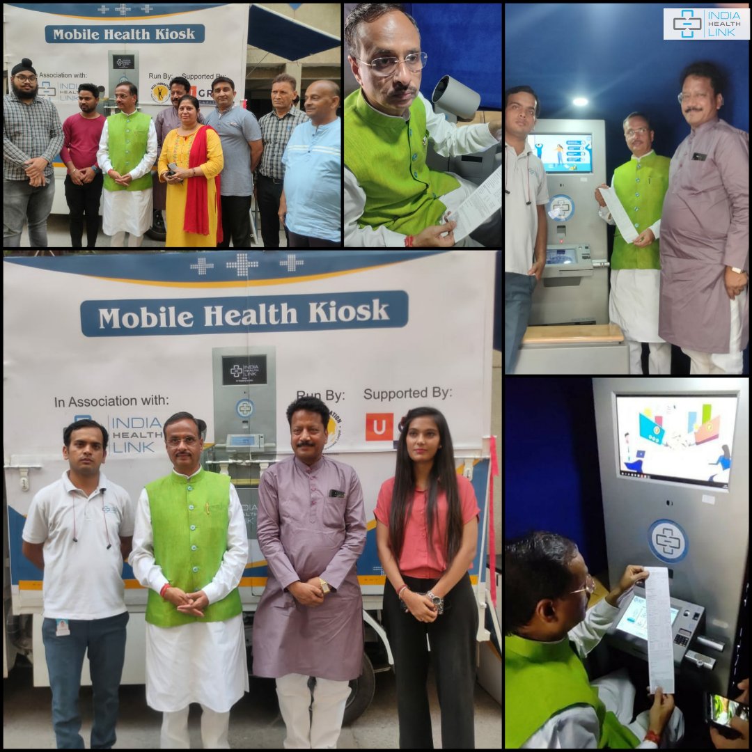 indiahealthlink's tweet photo. Dr Dinesh Sharma, Ex Deputy Chief Minister of Uttar Pradesh accompanied by East Delhi Mayor, Shri Shyam Sunder Aggarwal inaugurated a health check-up camp of India Health Link (IHL) in East Delhi. Both veterans appreciated IHL’s mobile health kiosk -‘hPod'.
#hPod #IndiaHealthLink https://t.co/bO2OVq7iFi