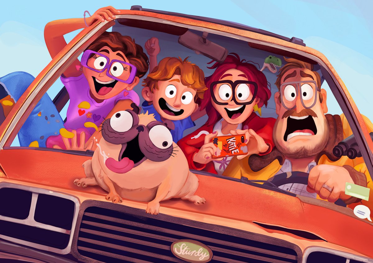 itspixelanya's tweet photo. little redraw of my favorite chaotic family 🤠💕 (sidenote pls watch mitchells vs the machines if you haven’t yet it’s the best) https://t.co/qmVZqOqtXB