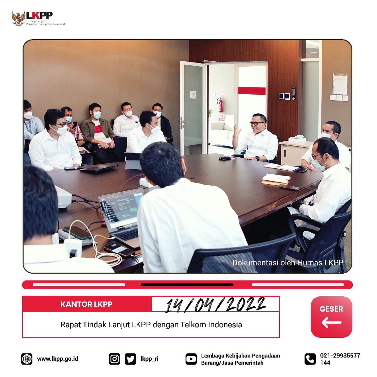 LKPP bersama Telkom melakukan rapat bersama tindak lanjut integrasi sistem keuangan negara dan pengadaan barang/jasa pemerintah dalam satu ekosistem belanja negara.