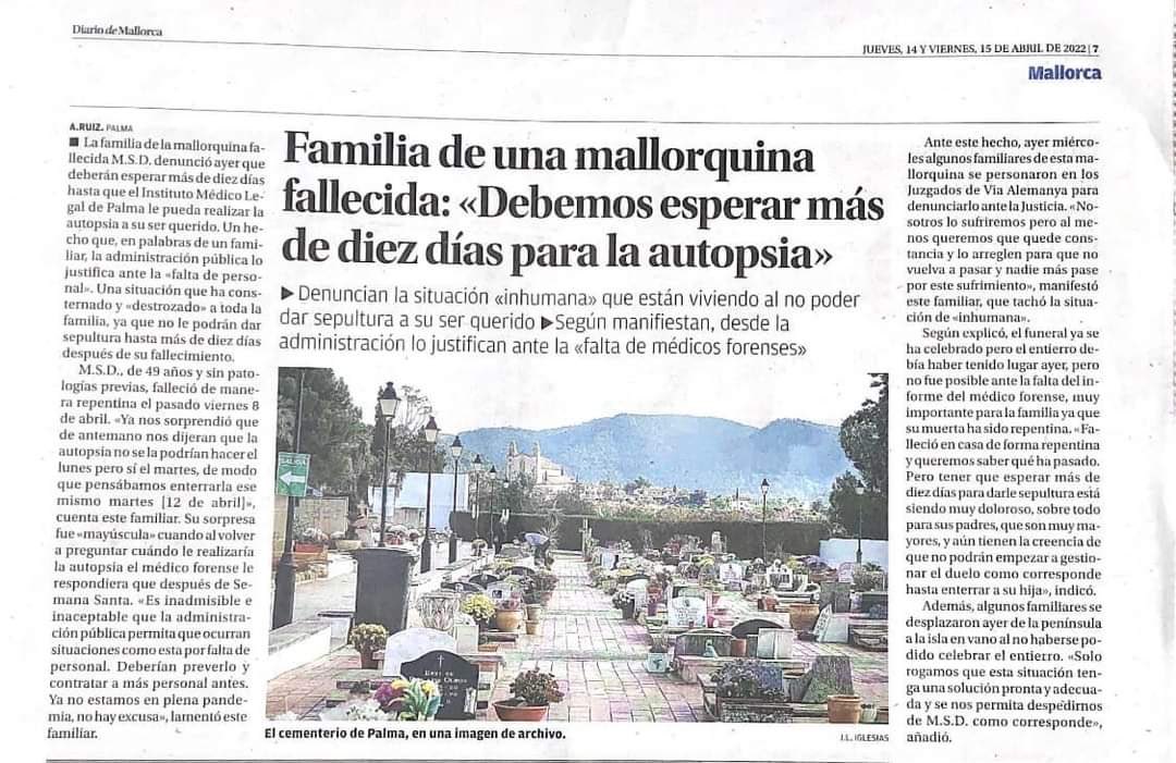 maciablazquez's tweet photo. Cal que la @del_illes, l’@ajuntpalma, el @goib o el @ConselldeMca posin remei al dèficit del servei forense, JA!
https://t.co/ACgDwgaDap https://t.co/x2viFkmH1o
