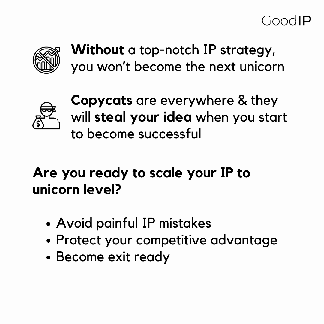 GoodIPGmbH's tweet photo. Don't wait for a lawyer to tell you what to do next!! Get 𝐆𝐨𝐨𝐝𝐈𝐏 𝐒𝐜𝐚𝐥𝐞- where top experts will take care of your intellectual property 🥇

Scale your #IP to unicorn level with our expert strategy execution→ https://t.co/Sw6jxhNA5z

#startups #founders #funding https://t.co/5w300VdSNk