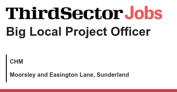 jobsthirdsector's tweet photo. CHM: Big Local Project Officer https://t.co/cGeSSQJRQN https://t.co/BJn1vnM3m1