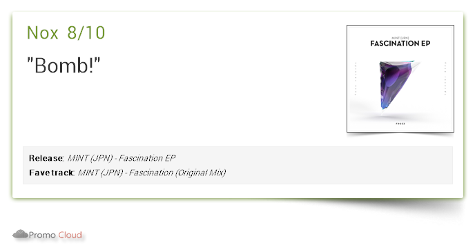 fuserecords's tweet photo. Nox supports: MINT (JPN) - Fascination EP 8/10 https://t.co/sPFJpcuITf #newrelease https://t.co/DnbAlMorZf https://t.co/wXllg49i83