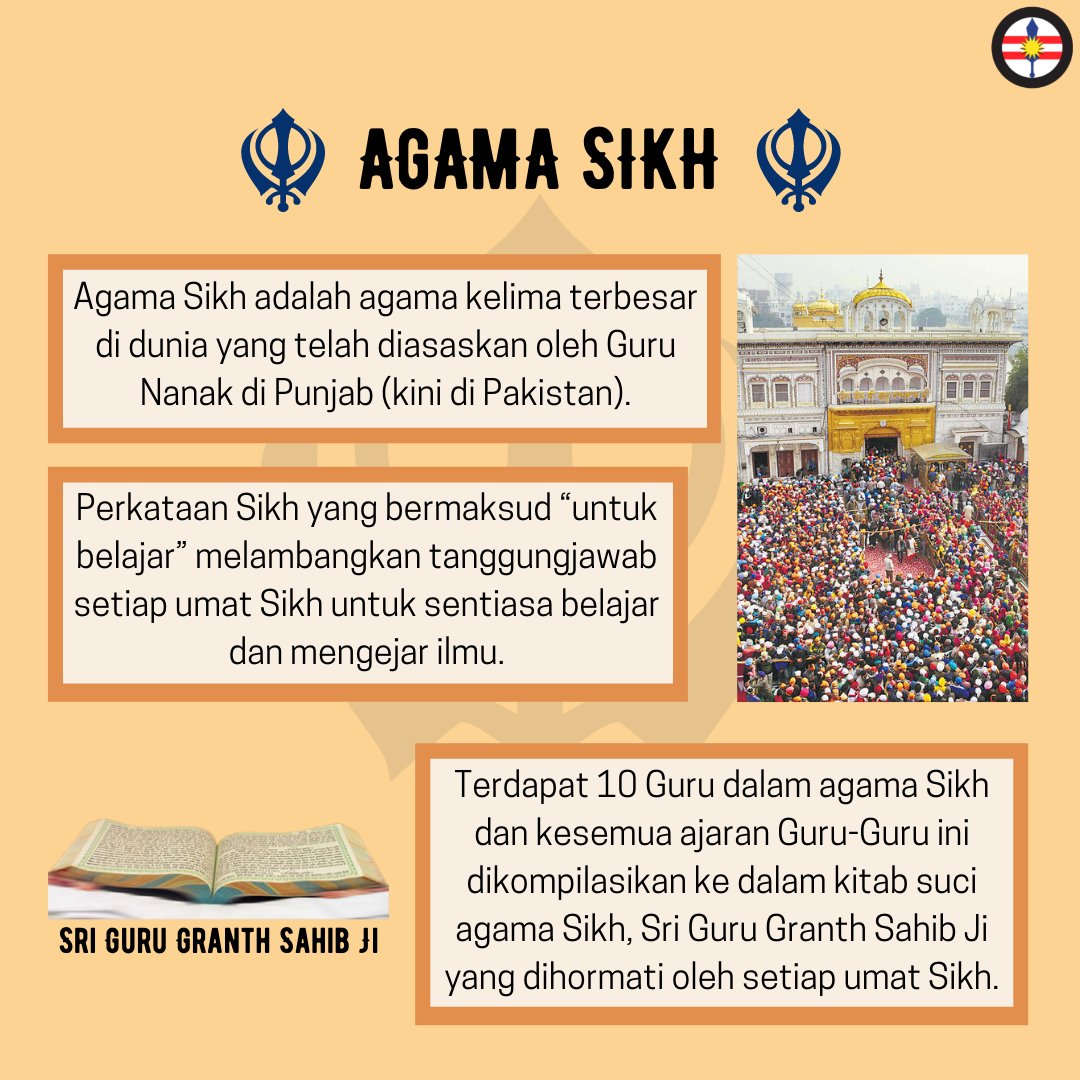 officialgbsm's tweet photo. GBSM mengucapkan selamat menyambut Hari Vaisakhi kepada semua umat Sikh.

Ingin mengetahui lebih tentang perayaan Vaisakhi yang disambut setiap tahun oleh umat Sikh di seluruh dunia? Ketahuilah lebih tentang perayaan ini melalui infografik GBSM.

(1/2) https://t.co/gve9hVZty0