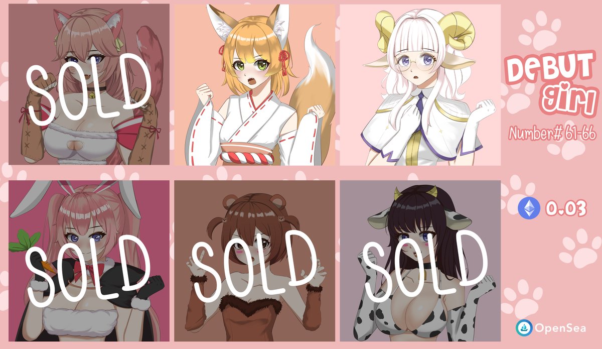 Palette_Jay's tweet photo. Last 2 pieces left🔥 
Debut Girl❤️ Collection !⭐️
Number #61-66
0.03 ETH
Availables🔥
https://t.co/lRzfCmi5Cu

#NFTs  #NFTcommunity #NFTcollection #NFTTHAILAND #NFTThai  #opensea #NFTThaicommunity #NFTJapan #anime #AnimeNFT #animegirl #waifu https://t.co/5nOeZmkHlX
