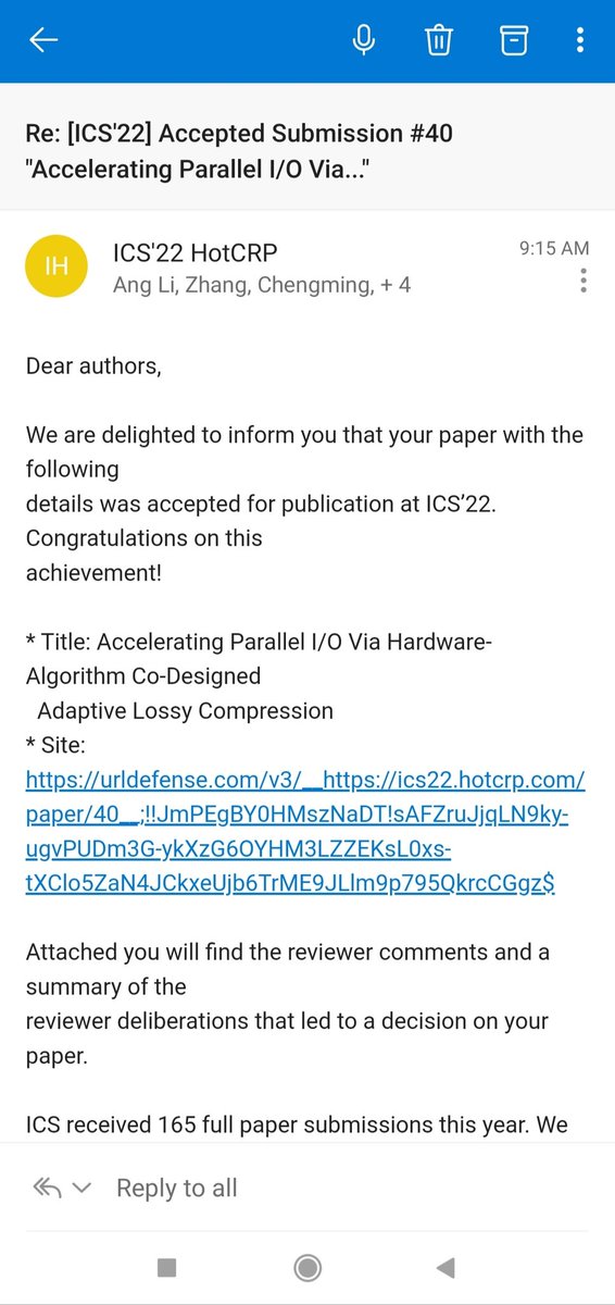 dingwen_tao's tweet photo. Two papers are accepted by ACM ICS'22. Congratulations to my student Chengming Zhang and my collaborator @Leon75421958! So far for this year we have 2 HPDC, 2 ICS, 1 IPDPS, 1 VLDB, 1 ICDE papers published/accepted. We look forward to more exciting news in SC/HPCA/ASPLOS! https://t.co/Bj3fbDqmcv