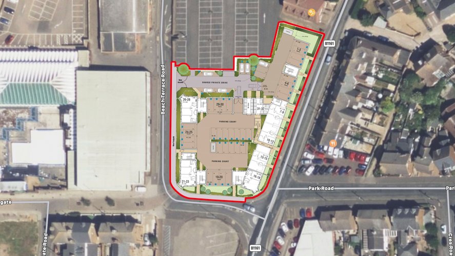 Proud to announce a new client <a href="/Lovell_UK/">Lovell</a> after successfully securing a new contract in Hunstanton, Norfolk for 32 flats. Job includes RC concrete foundations, drainage &amp; hard landscaping. 
Looking forward to getting onsite next month &amp; perhaps the occasional ice cream! 🍦