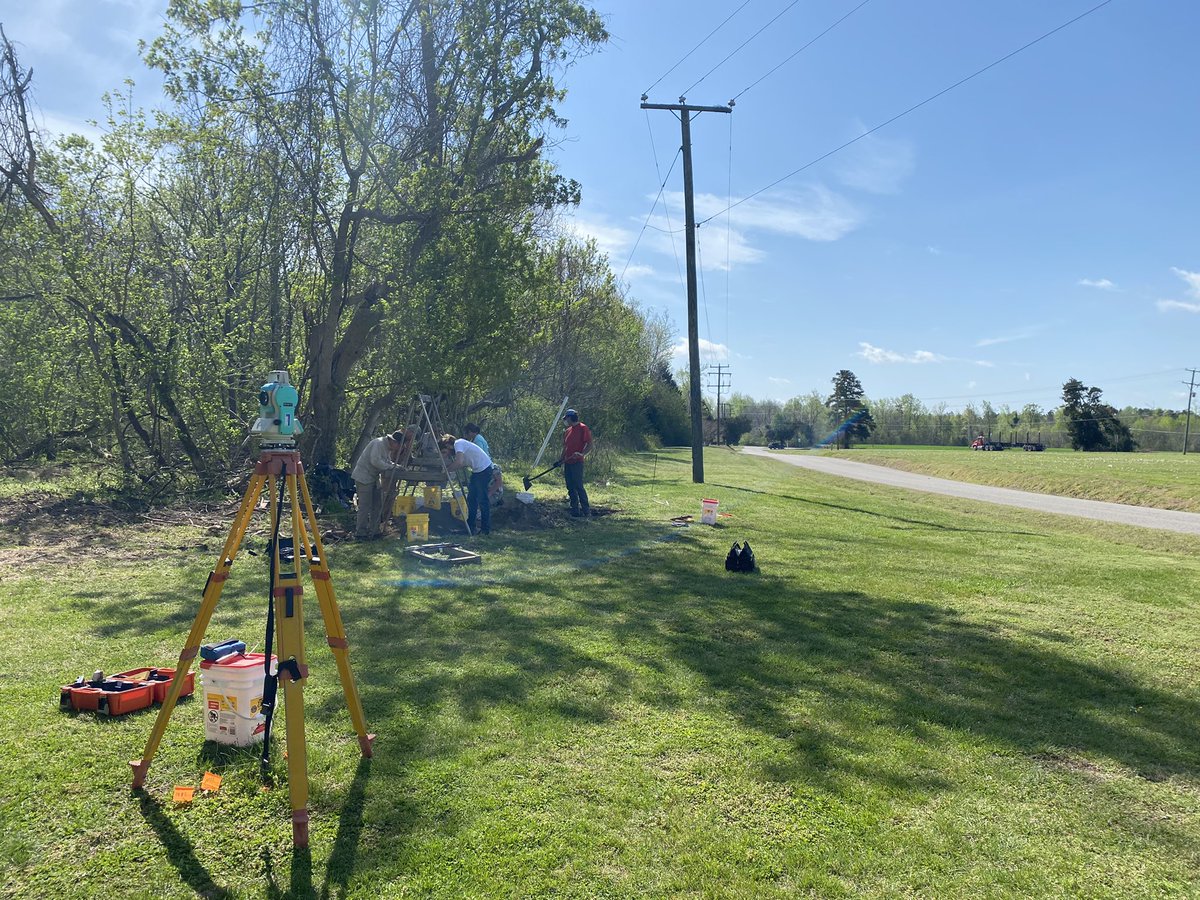 A windy but beautiful day in King William. We are continuing our search for the courthouse tavern, including a Ground Penetrating Radar (GPR) survey. Excited to work with great volunteers and welcome visitors for tours until 4 this afternoon.