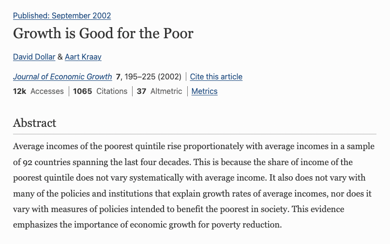 JustinSandefur's tweet image. World Bank 2002: Growth is good for the poor
link.springer.com/article/10.102…

World Bank 2022: Reducing inequality is even better
link.springer.com/article/10.100…