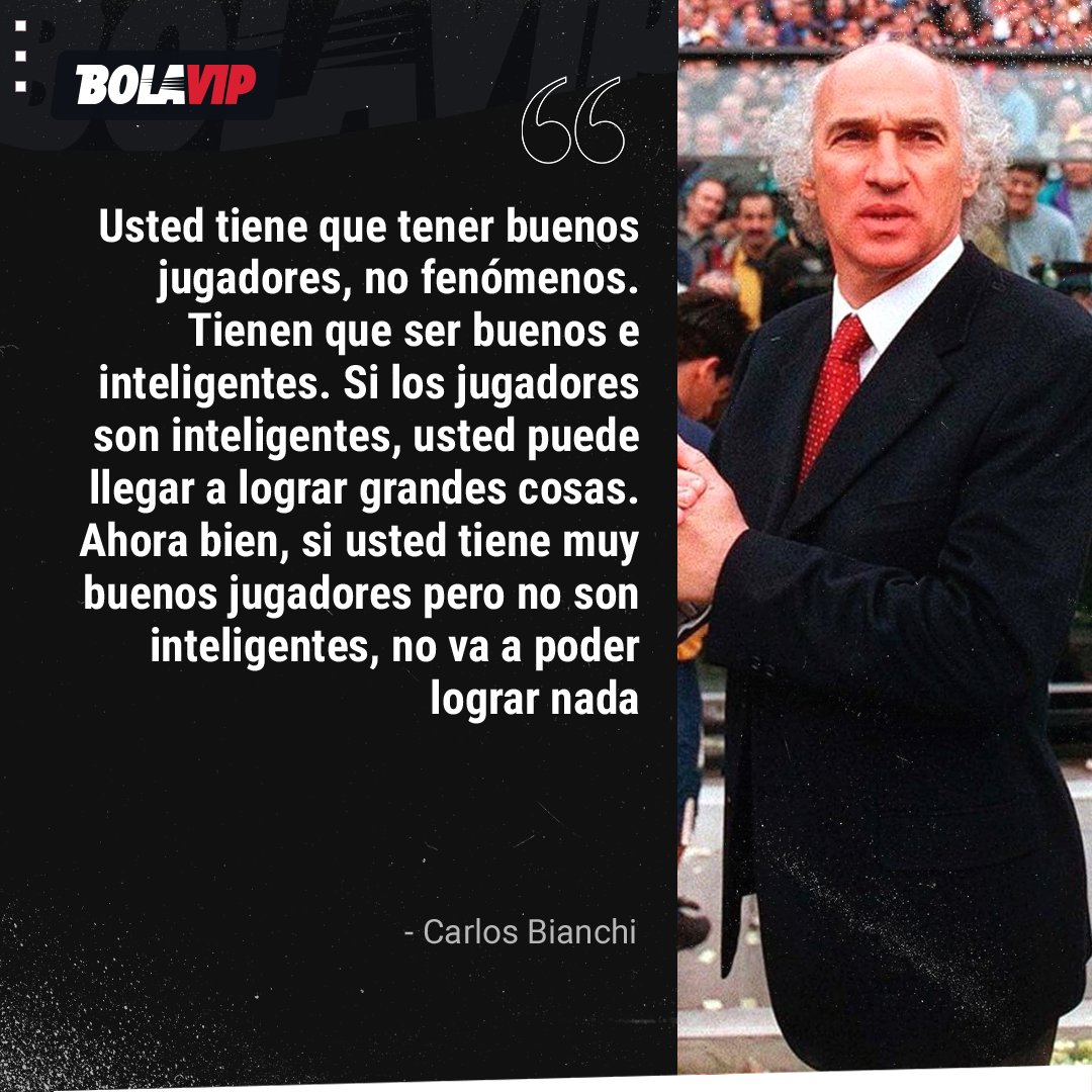 BolavipAr's tweet photo. Boca tendría que empapelar los vestuarios de la Bombonera con esta declaración de Carlos Bianchi 🙌 https://t.co/Oldn1MuJty