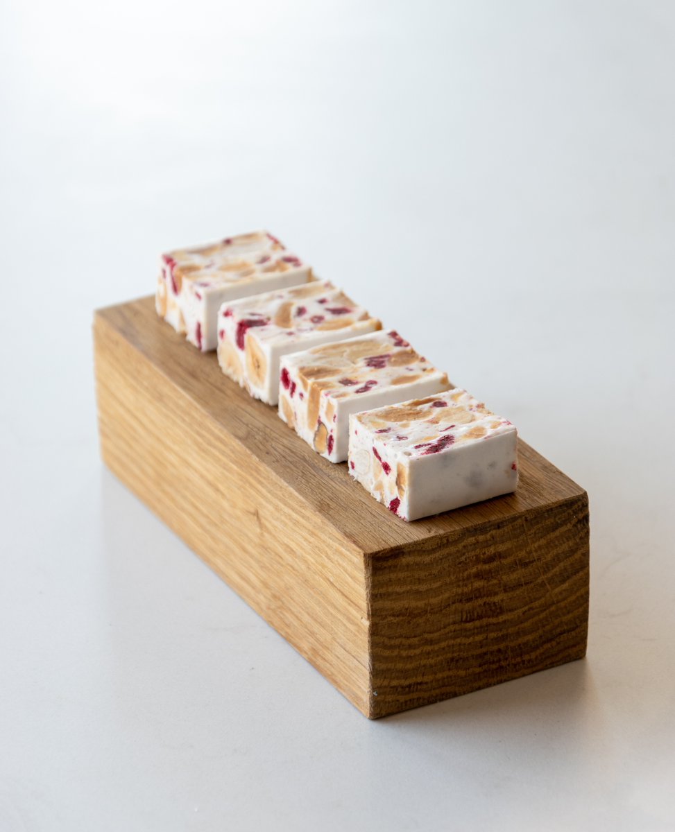 JulesCooking's tweet photo. Day 4 of my friandise special! Today we're making some delicious nougat. It's seasoned with honey and filled with raspberries, almonds and hazelnuts. Find a link to the full video in my bio &amp; story @julescooking

Have a good one guys! #julescooking #nougat https://t.co/DvCay5mXSh