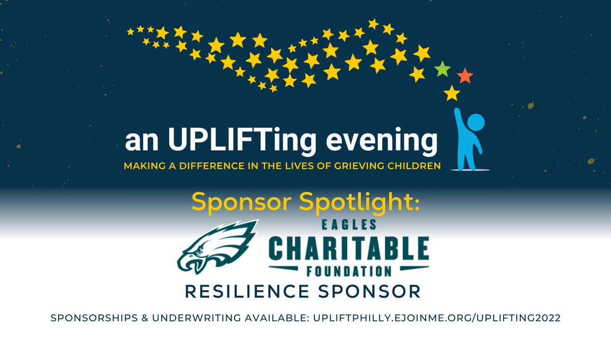 UpliftCenter's tweet photo. #ThankfulThursday: Uplift thanks the Lurie Family Foundation and the @Eagles for supporting #AnUPLIFTingEvening as a Resilience sponsor! Whether as a sponsor, donor, or ticket buyer, there are many ways to #UpliftPhilly: visit https://t.co/Yw3MKJzg8R to learn more 🌟 https://t.co/q4sb47ppl9