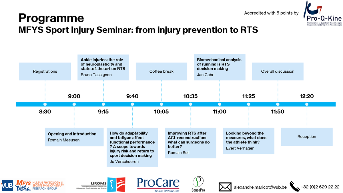 Maricot_Alex's tweet photo. Check out our awesome sponsors: @ProCare and #SensoPro Benelux! 🤩
Come and meet them at the MFYS Sport Injury Seminar, Saturday 23rd of April.
Below you can also find the program for next Saturday's event!
Still a few spots available. Register here👇: https://t.co/7vR7Z8EEly https://t.co/Ndvir7FLhE