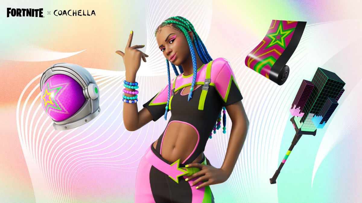 FortniteBR's tweet photo. New #Fortnite x Coachella Outfits! https://t.co/EBQmOC5ZAK