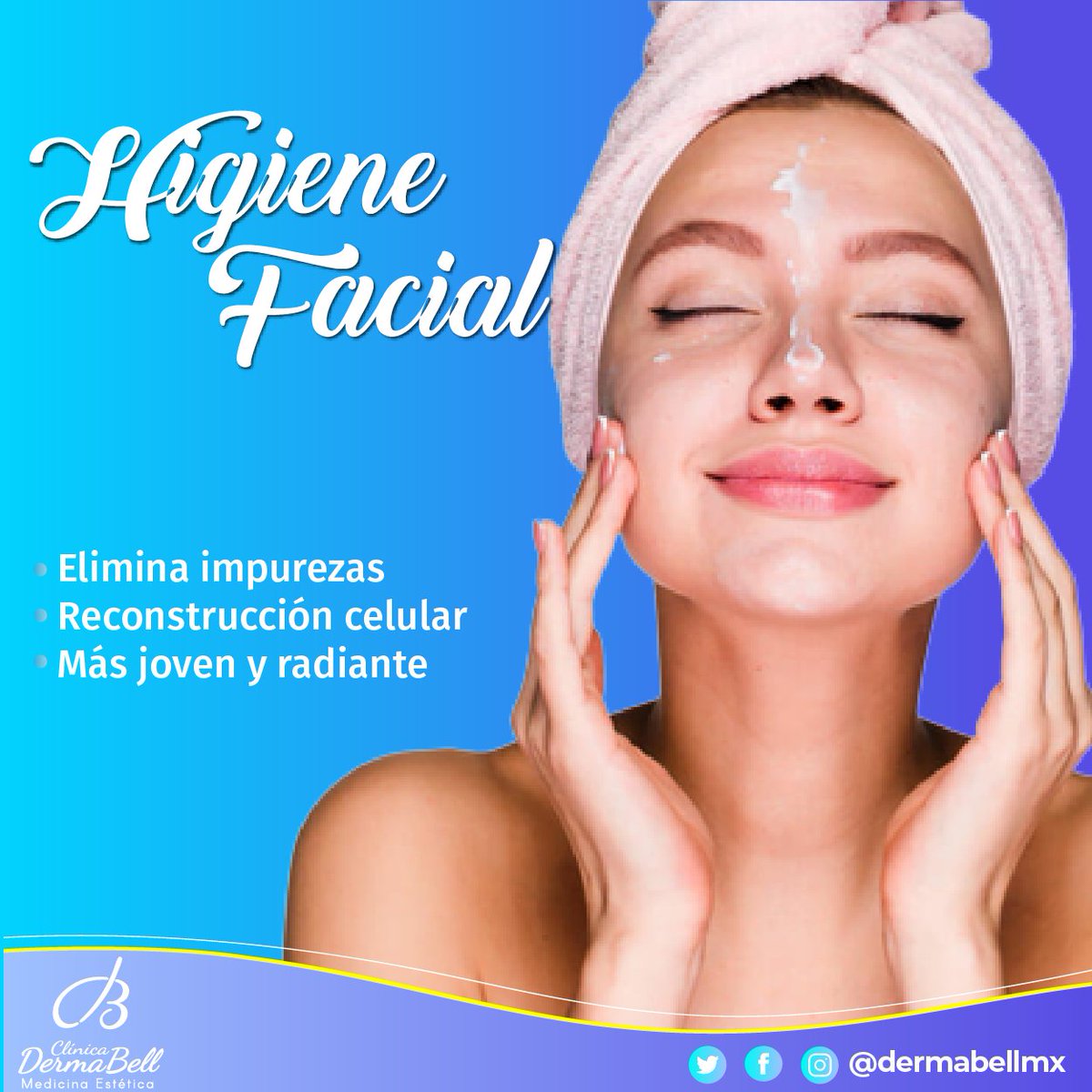dermabellmx's tweet photo. Aunque a simple vista nuestra piel puede parecer limpia, existen ciertos factores climáticos como el sol, la contaminación y el polvo del ambiente que facilitan la radicación de impurezas en nuestro rostro. La higiene facial es un básico esencial. https://t.co/GPRvSLxyv7