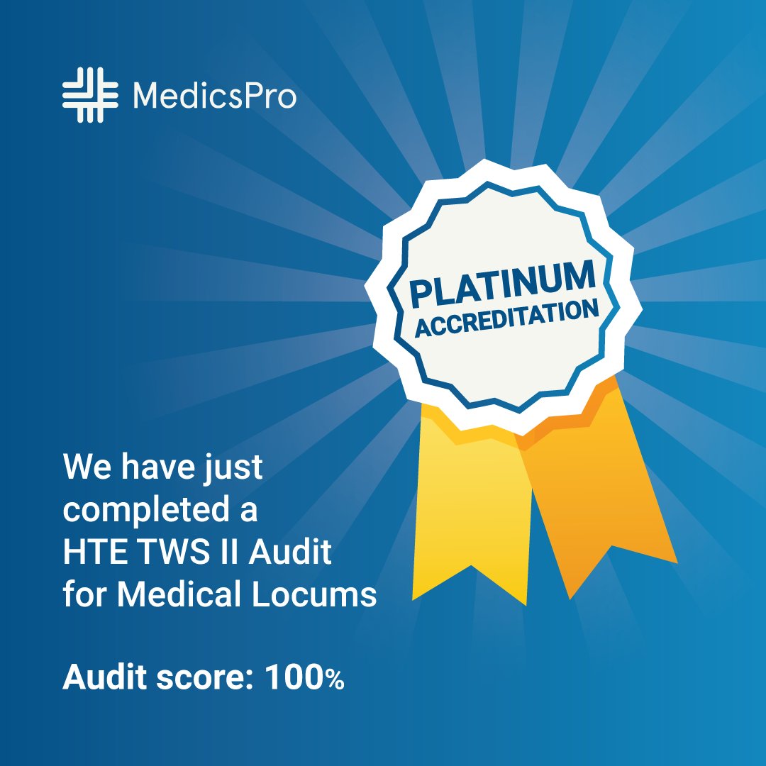 We did it again! We passed another audit, with 100%!! 💯💯💯

#healthtrusteurope #complianceaudit #TWSII #medicallocums