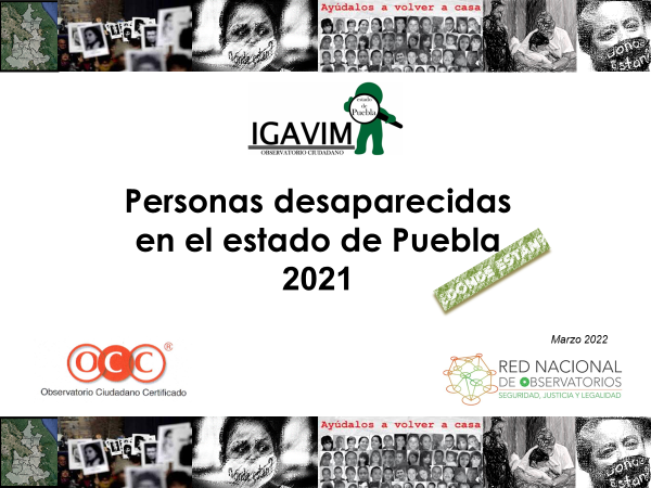 IGAVIM's tweet photo. #estadoPuebla #despariciones
Les compartimos nuevamente el reporte que publicamos hace unas semanas sobre "Personas desparecidas en el estado de Puebla 2021"
47 mujeres menores de 17 años no fueron localizadas en 2021
https://t.co/RVfzpMWdvg
@SEGOB_mx @Gob_Puebla https://t.co/KscV0T8vnp