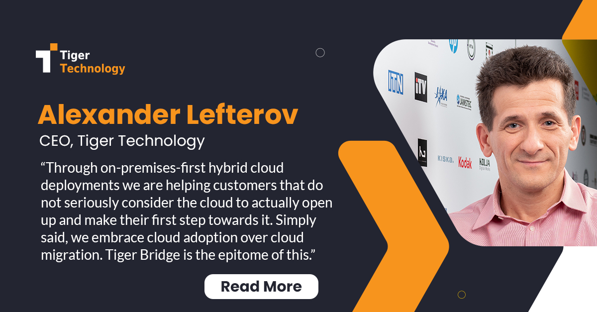 TigerTechTweets's tweet image. Alexander Lefterov, CEO, Tiger Technology, sits down for an interview with @StorageTopNews to discuss Tiger Technology’s on-premises-first approach to hybrid cloud.
Read full interview: hubs.ly/Q0185rrB0 
#HybridCloud #OnPremFirst #Growth #DataManagement