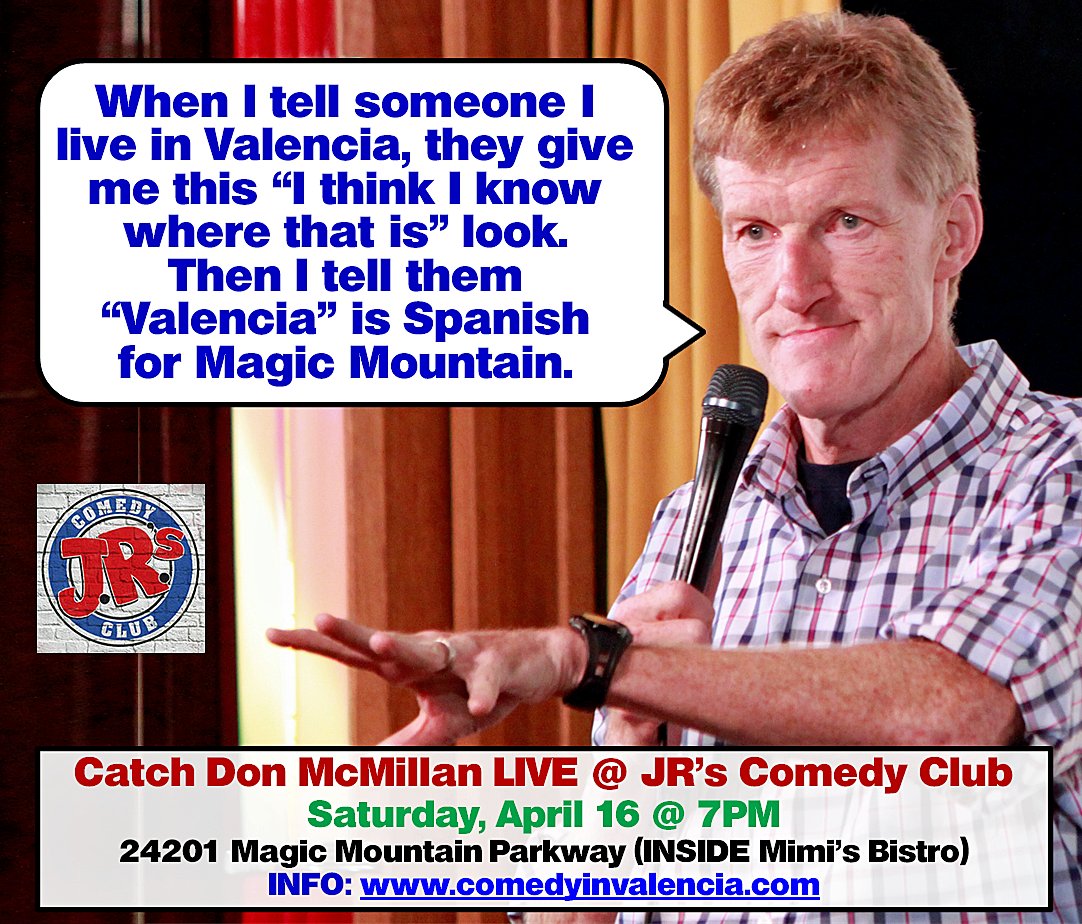 EngineersHumor's tweet image. Hey Friends & Fans!
I'll be playing my hometown this Saturday (April 16) at JR's Comedy Club inside Mimi's Cafe in Valencia, CA. You don't get a free muffin, but there will be lots of laughs. Come out and join the fun!
Go to "comedyinvalencia.com" for tickets and information