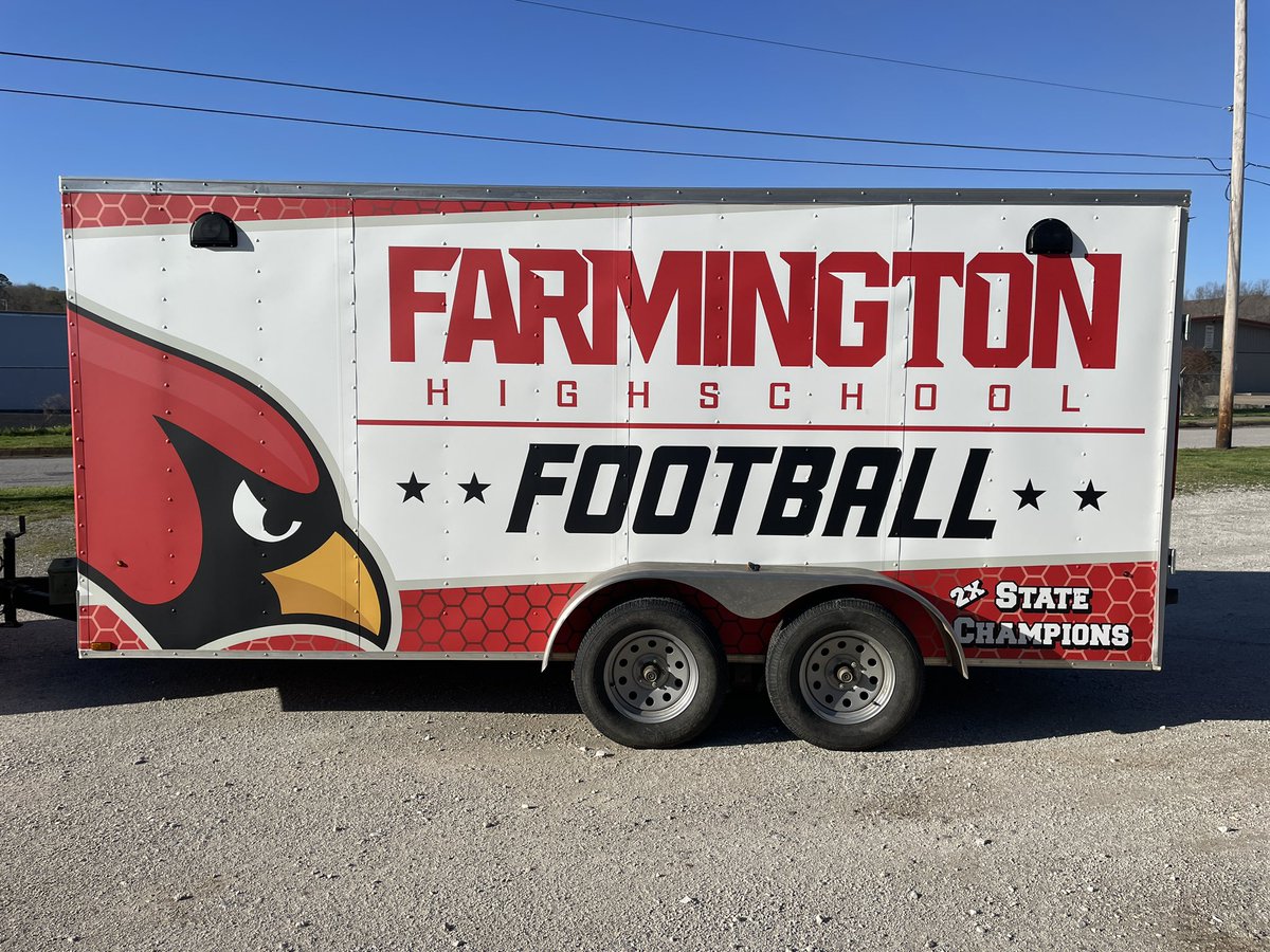 FarmCardsFB's tweet photo. @Farm_Cardinals would like to thank the BOOSTER CLUB for the travel trailer and its new 💧 drip wrapped on it! Let’s Go! https://t.co/PYaYmytpkG