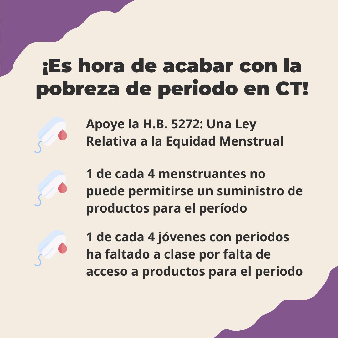 For our followers in CT! Right now the legislature is considering H.B. 5272, which will increase access to period products in schools, colleges, prisons, and shelters. Sending a letter to your legislator before the session ENDS on May 4! Take action: bit.ly/HB5272Action