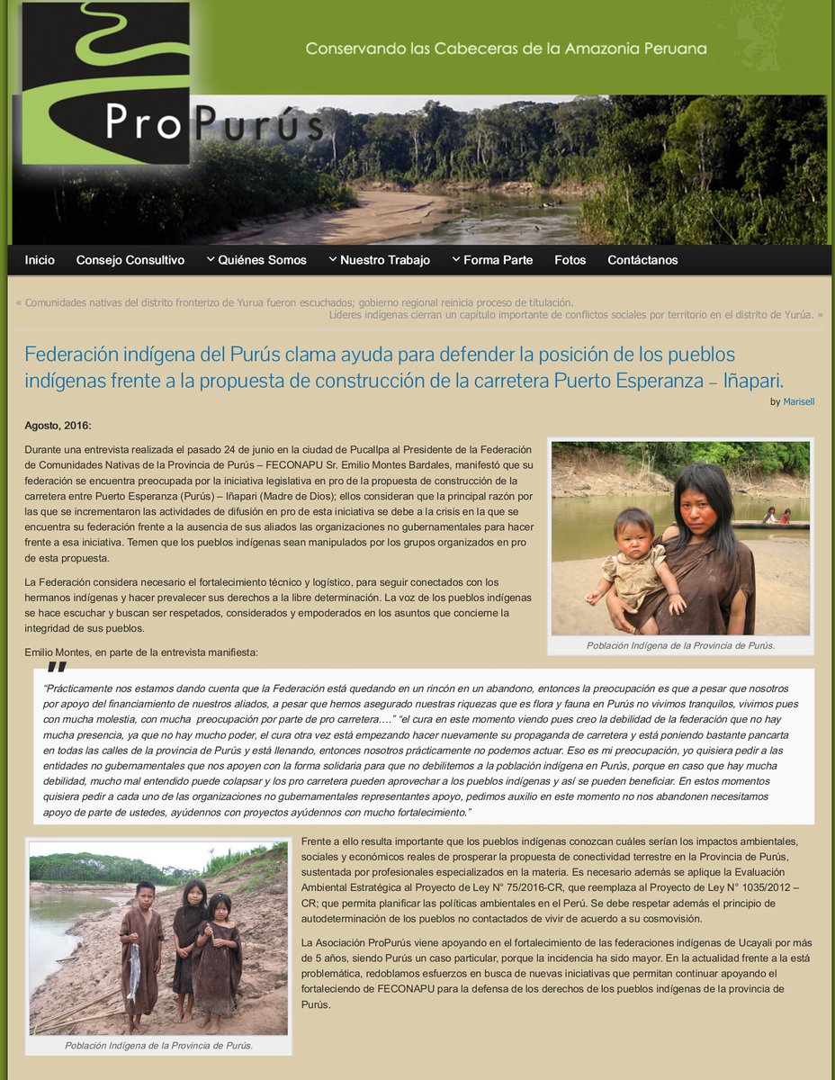 Parque_Purus's tweet photo. Federación indígena del #Purús pide ayuda contra proyecto de ley @congresoperu Propurus https://t.co/pKbpGSPQ9x