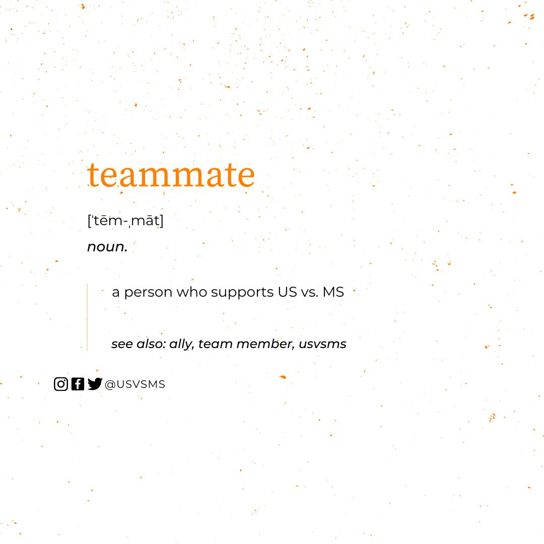 usvsms's tweet photo. Are you a #teammate? Drop a 🧡 below.

Teammate: a person who supports US vs. MS (@usvsms)
.
.
#USvsMS #MultipleSclerosis #MSAwareness #MS  #WalkMS #WalkMSRaleigh #WalkMSRaleigh2022 #CureMS https://t.co/m0oILB8ddS