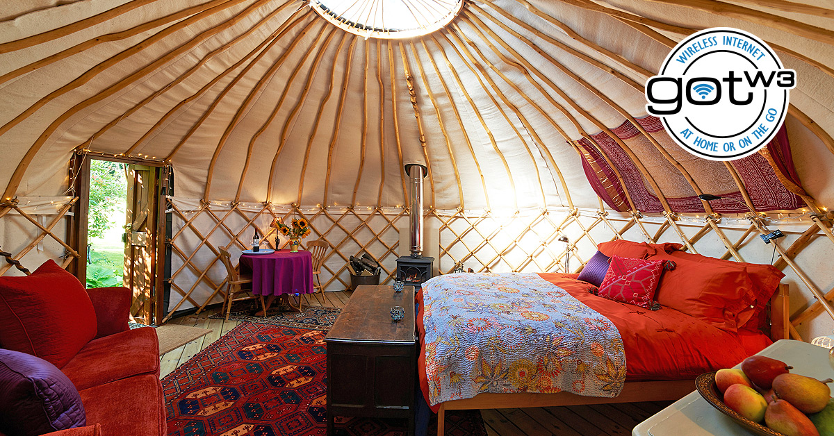 gotW3internet's tweet photo. Yurts, Trailers, &amp; Treehouses - oh my! With the perks of a boutique bed and breakfast, &amp; the beauty of nature, glamping can be a relaxing experience for all ages. Look into these Airbnbs before planning your next vacation. https://t.co/oxvuV0rzw7 #gotW3internet #internetanywhere https://t.co/fWMMWmCSVk