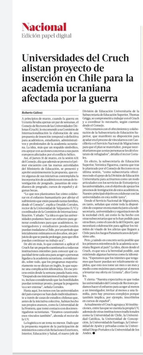 Interesante acción del Consejo de rectores