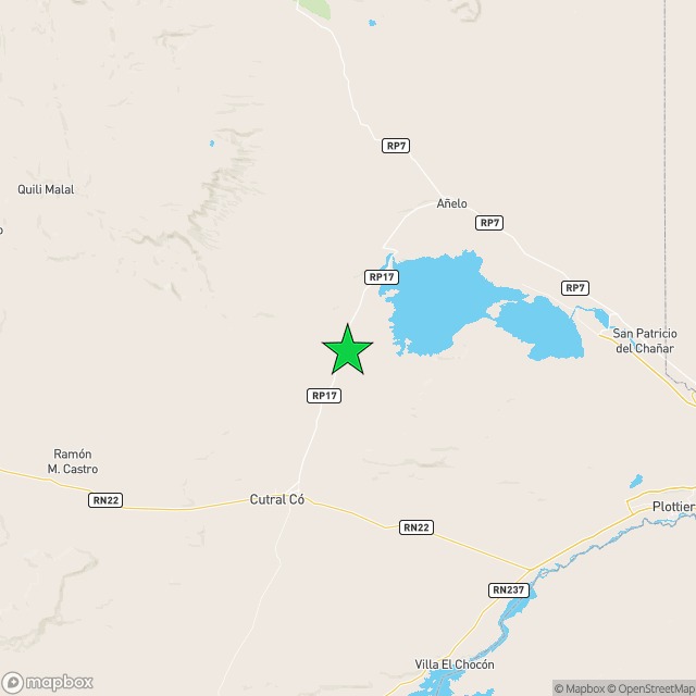 mgcipo's tweet photo. Nuevo sismo en Sauzal Bonito, epicentro del fracking en Vaca Muerta. Fue de 2.4 ML, a una profundidad de 4 km y ocurrió a las 10.30 hs. Fuente @RedGeoChile https://t.co/vnvmzyvFXq