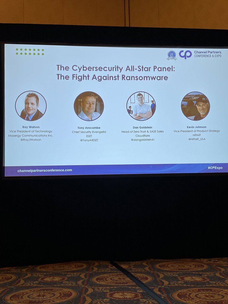Thank you @ChannelFutures #CPExpo for having me as a guest speaker for #Cybersecurity on the All-Star panel. #Ransomware is everywhere, but not on my watch for our global enterprise customers! #Masergy #ComcastBusiness #AIOps #EDR #SASE #SDWAN