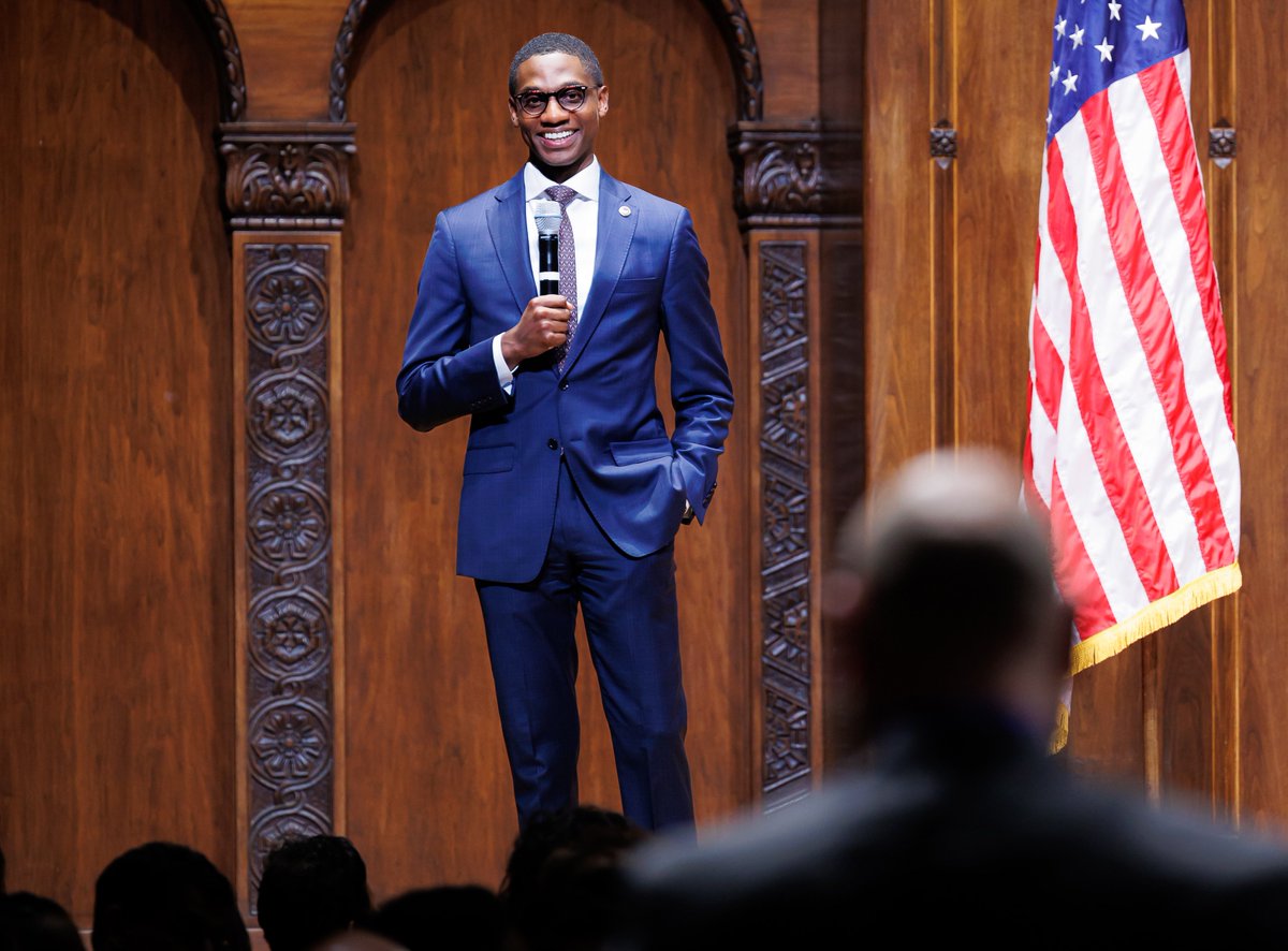 On his 100th day in office, @MayorBibb delivered his 2022 State of the City address at CWRU's historic <a href="/MaltzCenter/">Maltz Center</a>.