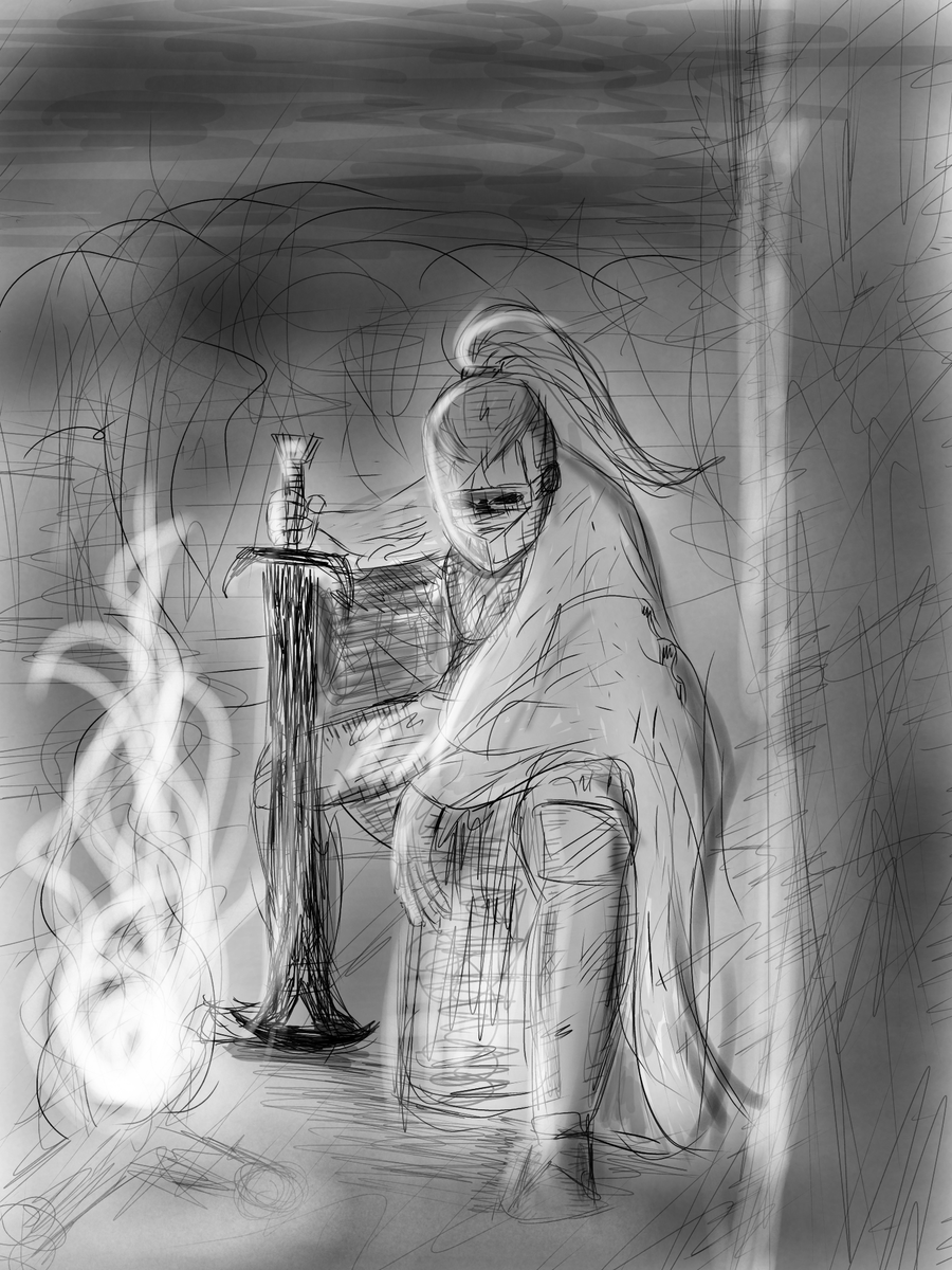 DanzinAleatorio's tweet photo. Fiquei no tédio e decidi a rabiscar até q deu nisso(pequena inspiração em dark souls)
#draw #sketch #digitalart
#knig #dark https://t.co/uX8MaeupR3
